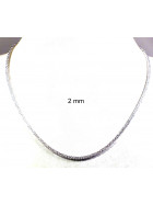 Collana catena bizantina 925 argento massiccio 2 mm 40 cm