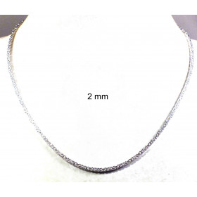 Collar cadena bizantina 925 plata solida 3 mm 75 cm