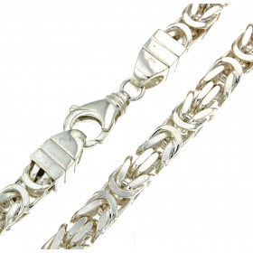 Collar cadena bizantina 925 plata solida 5 mm 55 cm