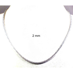 Collana catena bizantina 925 argento massiccio 5 mm 70 cm
