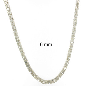 Collana catena bizantina 925 argento massiccio 5 mm 70 cm