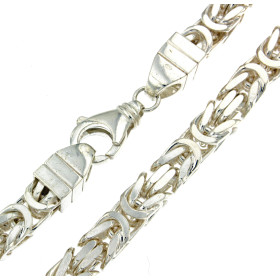 Collana catena bizantina 925 argento massiccio 5 mm 70 cm