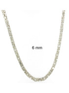 Collana catena bizantina 925 argento massiccio 5 mm 70 cm