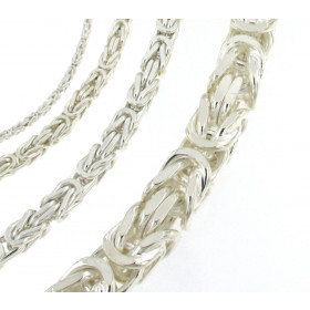 Collar cadena bizantina 925 plata solida 8 mm 70 cm