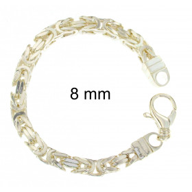 Bracelet chaine Byzantine Royale 925 argent  2 mm 15 cm