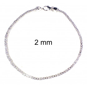 Bracelet chaine Byzantine Royale 925 argent  3 mm 22 cm