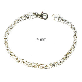 Bracelet chaine Byzantine Royale 925 argent  3 mm 22 cm