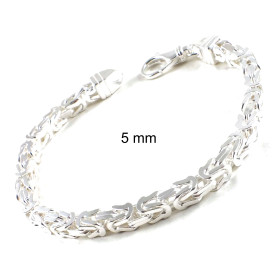 Bracelet chaine Byzantine Royale 925 argent  3 mm 22 cm