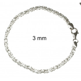 Bracelet chaine Byzantine Royale 925 argent  6 mm 22 cm