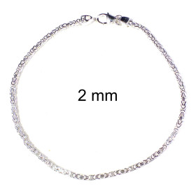 Bracciale bizantino argento 925 8 mm 19 cm