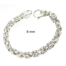 Bracciale bizantino argento 925 8 mm 19 cm