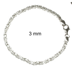 Königsarmband 925 Silber 11 mm 25 cm