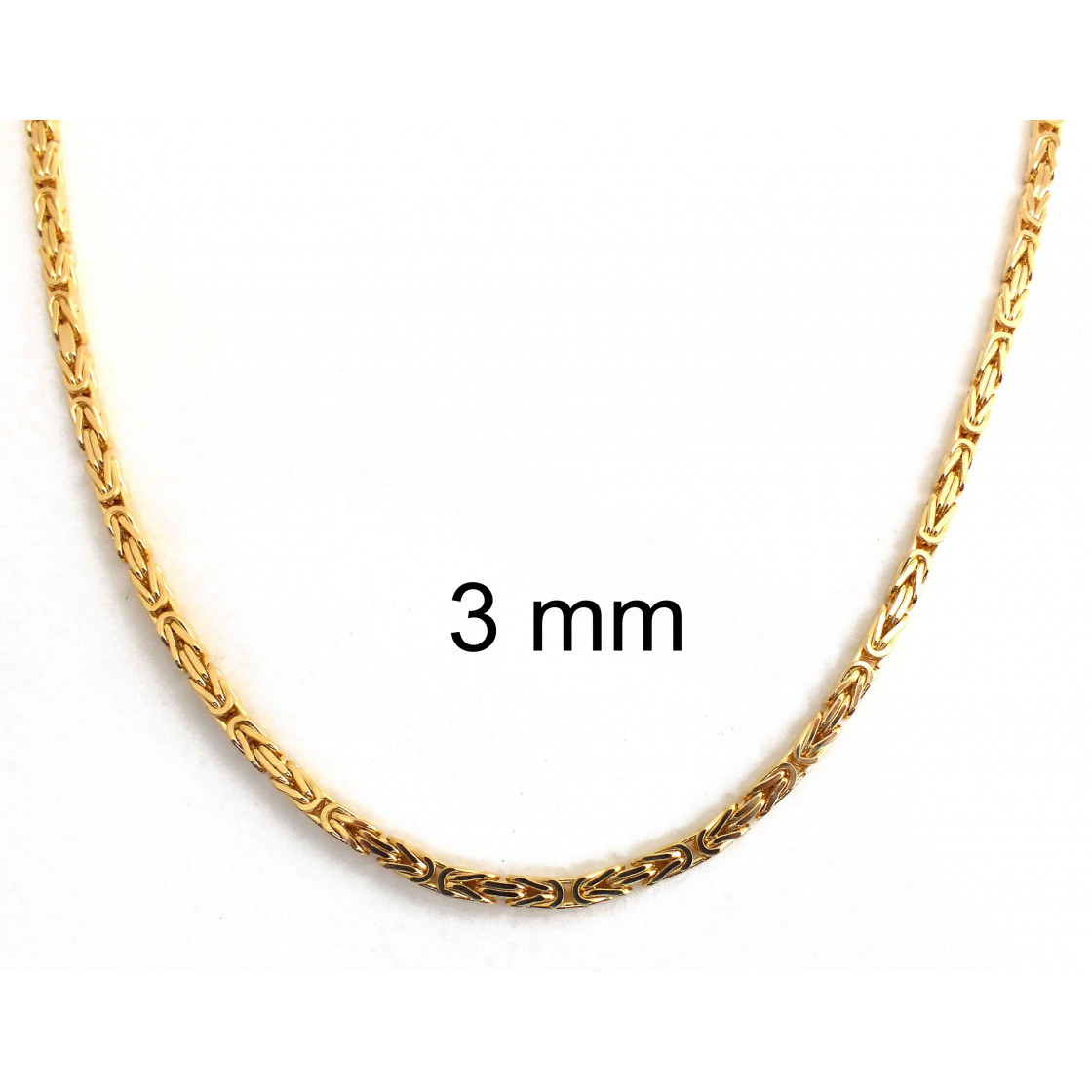 18k feine Goldkette Königskette vergoldet 55cm lang für Damen Herren Geschenk 