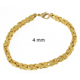 Bracelet Kings Byzantine Chain Gold Plated or Doublé