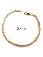 Königs-Armband vergoldet 2,4 mm breit, 16 cm lang