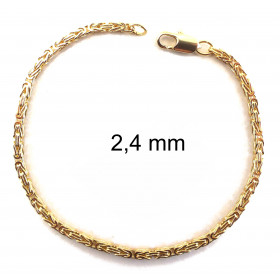 Bracelet Royale Byzantine Chaine plaqué or 2,4 mm 20 cm