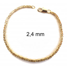 Bracciale Bizantina Chaine placcato oro 4 mm 25 cm