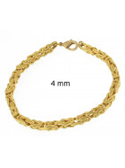 Bracelet Kings Byzantine Chain Gold Plated 4 mm 25 cm