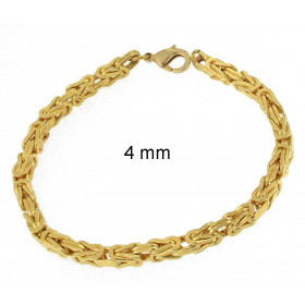 Bracelet Kings Byzantine Chain Gold Doublé 10 mm 25 cm