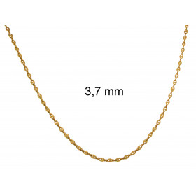 Necklace coffee bean Chain Gold Doublé 3,7 mm 65 cm