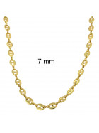 Necklace coffee bean Chain Gold Doublé 5,5 mm 65 cm