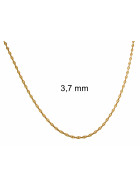 Kaffebohnenkette Gold Doublé Goldkette 10mm breit, 60cm lang Halskette Damen Herren