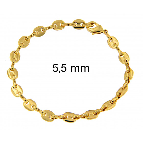 Bracciale A Maglia Curb In Oro Giallo 9 Carati 9" Per Uomo - Foto 3
