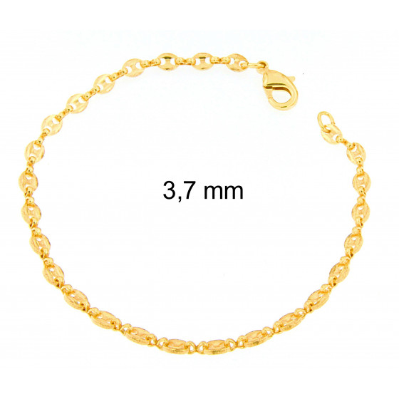 Bracelet Marina Coffee Bean Chain Gold or Rose Gold Doublé
