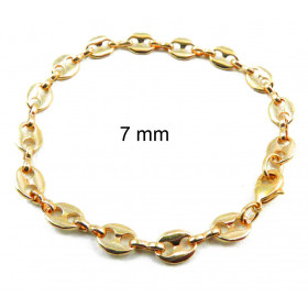 Bracelet Chaine Grain de café plaqué or 3,7 mm 16 cm Men Women