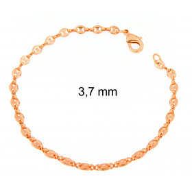 Bracelet Chaine Grain de café plaqué or 3,7 mm 16 cm Men Women