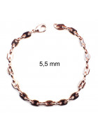 Bracciale Chicco di caffe placcato oro 5,5 mm 19 cm uomini donne