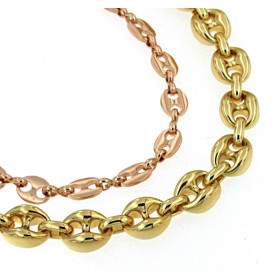 Bracelet Marina Coffee Bean Chain Gold Plated 10 mm 19 cm...