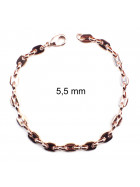 Bracelet Chaine Grain de café plaqué or 10 mm 19 cm Men Women
