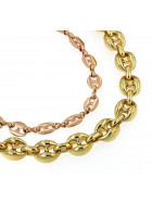 Pulsera grano de caf&eacute; oro rosa doubl&eacute; 5,5 mm 19 cm mujer hombre