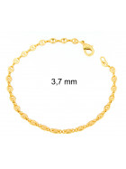 Pulsera grano de caf&eacute; oro rosa doubl&eacute; 5,5 mm 19 cm mujer hombre