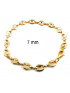 Pulsera grano de caf&eacute; oro rosa doubl&eacute; 5,5 mm 19 cm mujer hombre