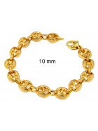 Pulsera grano de caf&eacute; oro rosa doubl&eacute; 5,5 mm 19 cm mujer hombre