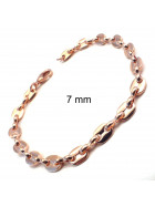 Pulsera grano de caf&eacute; oro rosa doubl&eacute; 5,5 mm 19 cm mujer hombre