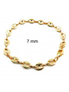Kaffeebohnenarmband Rose-Gold Doublé 5,5 mm 23 cm Armband Kaffeebohnenkette Damen Herren Fußkettchen
