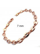 Bracelet Chaine Grain de café or rose doublé 7 mm 16 cm Men Women