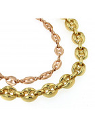 Kaffeebohnenarmband Rose-Gold Doublé 7 mm 23 cm Armband Kaffeebohnenkette Damen Herren Fußkettchen