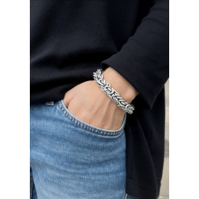 Pulsera Bizantina Cadena chapada en plata 8 mm 19 cm