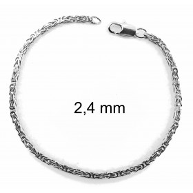 Pulsera Bizantina Cadena chapada en plata 8 mm 19 cm
