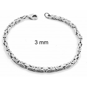 Pulsera Bizantina Cadena chapada en plata 8 mm 19 cm