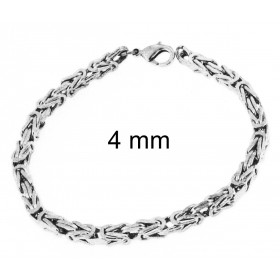 Pulsera Bizantina Cadena chapada en plata 8 mm 19 cm