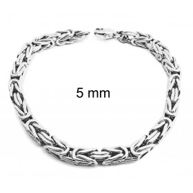 Bracelet Kings Byzantine Chain Silver Plated 8 mm 19 cm