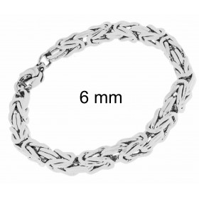 Pulsera Bizantina Cadena chapada en plata 8 mm 19 cm