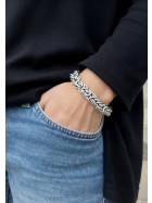 Pulsera Bizantina Cadena chapada en plata 8 mm 19 cm