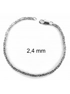 Pulsera Bizantina Cadena chapada en plata 8 mm 19 cm