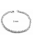 Pulsera Bizantina Cadena chapada en plata 8 mm 19 cm